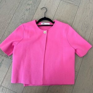 Zara Pink Co-Ord top and cardigan / jacket with gold detail